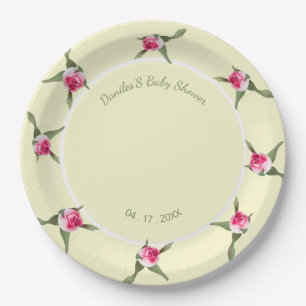 Prato De Papel Amarelo Floral Personalizado