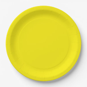 Prato de papel amarelo ousado e brilhante