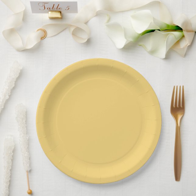 Prato De Papel Amarelo sólido costeiro moderno (Casamento)