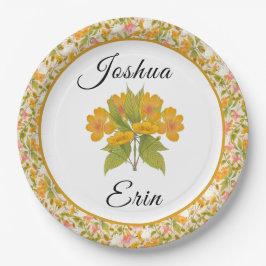 Prato De Papel Amarelo vitoriano médio - placa de papel