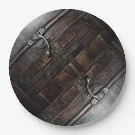 Prato De Papel Amarra sobre madeira