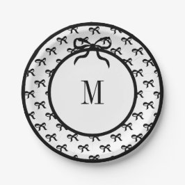 Prato De Papel Amarre um Arco (Arcos grandes) Monograma de 7"