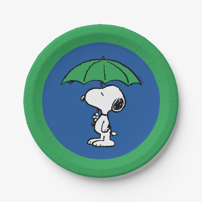 Prato De Papel Amendoins | Snoopy Green Umbrella (Frente)