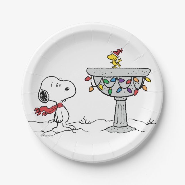 Prato De Papel Amendoins | Snoopy & Woodstock congelado (Frente)