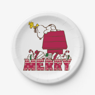 Prato De Papel Amendoins Snoopy & Woodstock Feliz Ugly Sweater