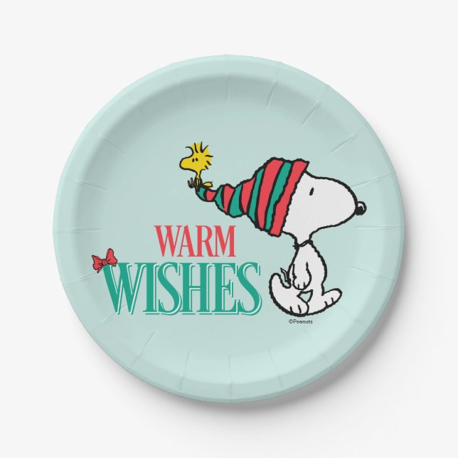Prato De Papel Amendoins | Snoopy & Woodstock Warm Wish (Frente)