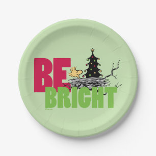Prato De Papel Amendoins   Woodstock Christmas Be Bright