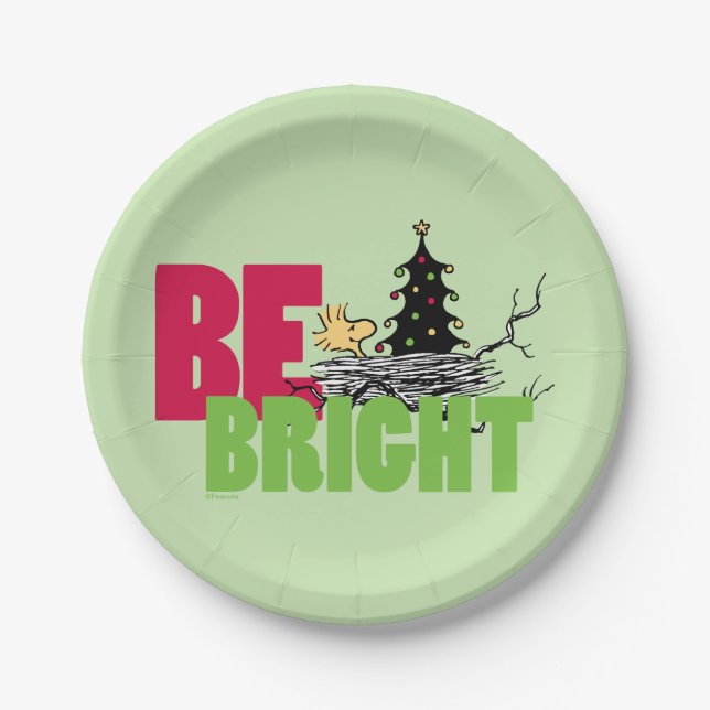 Prato De Papel Amendoins | Woodstock Christmas Be Bright (Frente)