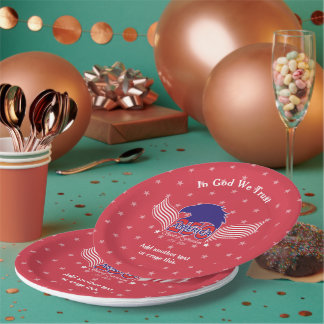 Prato De Papel America 250th-Spirit of Freedom-Red-Editable Text