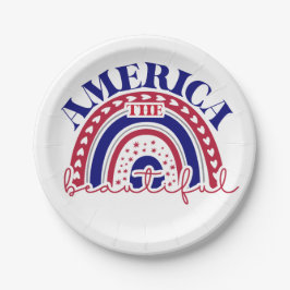 Prato De Papel América belo arco-íris