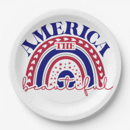 Prato De Papel América belo arco-íris