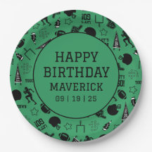 American Football Green Sports Birthday