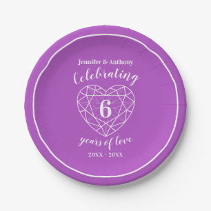 Prato De Papel Ametist comemora 6 anos placas personalizadas