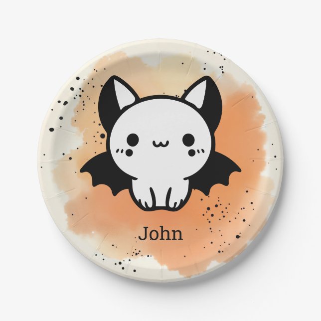 Prato De Papel Amigo Adorável do Bat - Arte de Enfermeiro Minimal (Frente)