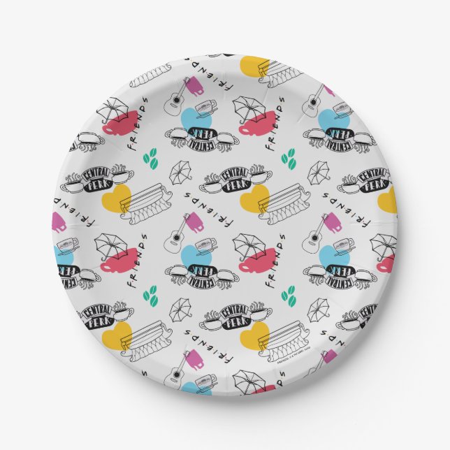 Prato De Papel AMIGOS™ | Padrão de Ícone (Frente)
