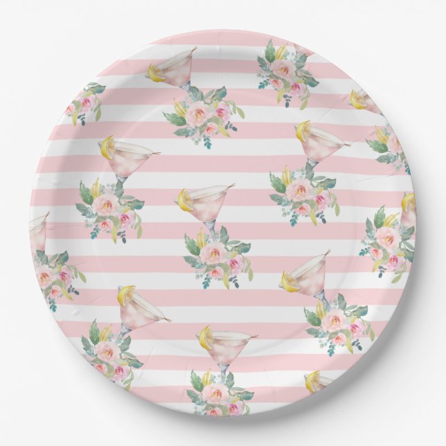 Prato De Papel Amor à Primeira Dose Bridal Shower Coquetel Ilumin (Frente)