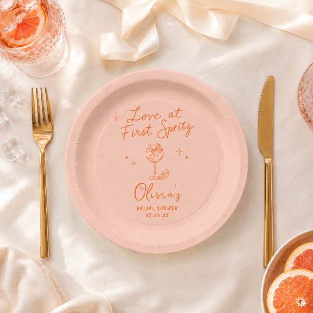 Prato De Papel Amor à Primeira Spritz (Criador carregado)