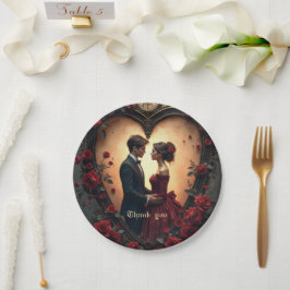 Prato De Papel Amor Atemporal – Coleção de Casamento Vitoriano Gó