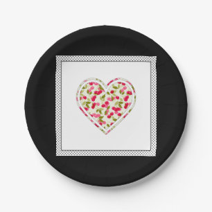 Prato De Papel Amor, bagas, cereja