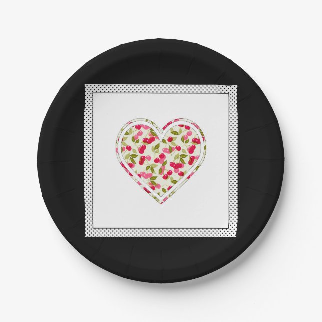 Prato De Papel Amor, bagas, cereja (Frente)