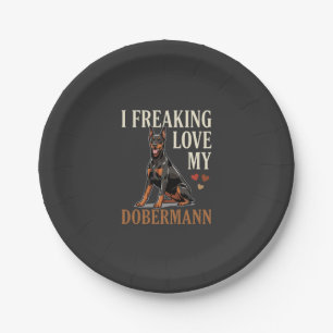 Prato De Papel Amor Dobermann Amante de Cachorro