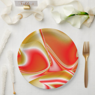 Prato De Papel Amor e Abstrato 3D Rainbowart Dourado