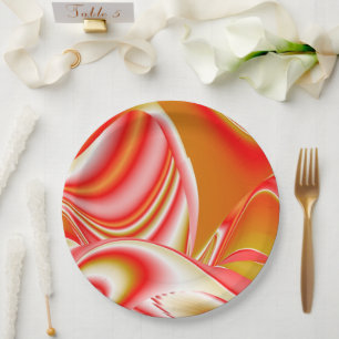 Prato De Papel Amor e Abstrato 3D Rainbowart Dourado