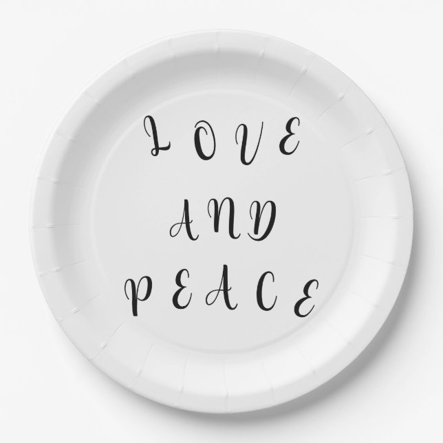 Prato De Papel Amor E Paz Bonitos (Frente)