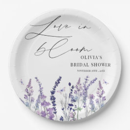 Prato De Papel Amor em Flor Trevo Roxo Selvagem Chá de Noiva