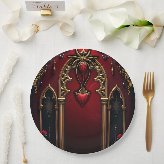 Prato De Papel Amor eterno nas sombras da escuridão, (Casamento)