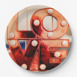 Prato De Papel AMOR (Grande Letra Vermelha)