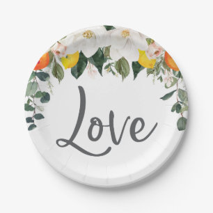 Prato De Papel Amor Magnolia Citrus Paper Plates