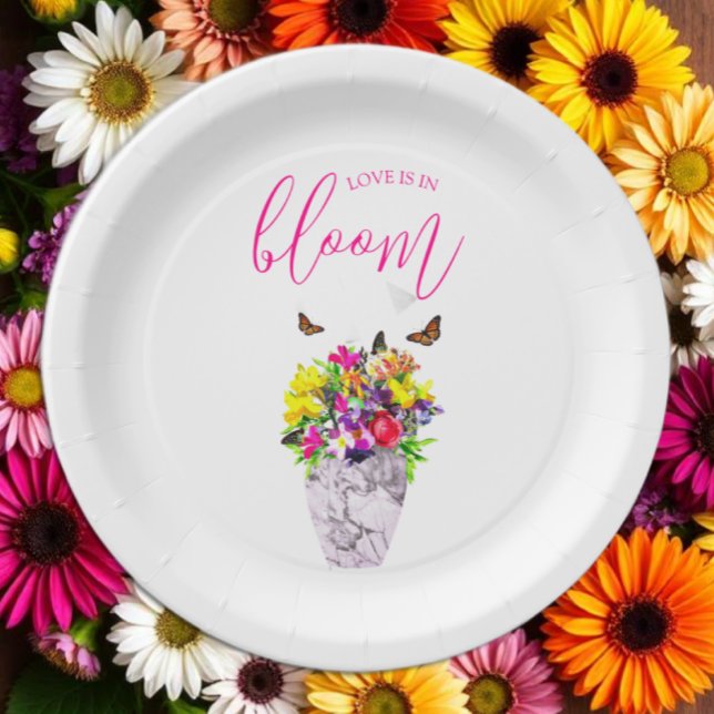 Prato De Papel Amor No Bloom Floral Wedding (Criador carregado)