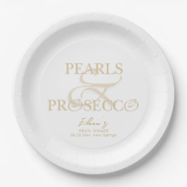 Prato De Papel Ampersand White Pearls & Chá de panela Prosecco