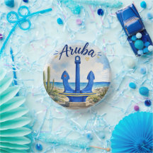 âncora da bandeira de aruba ilha caribenha viagem