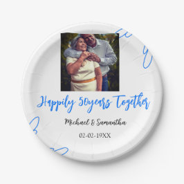 Prato De Papel anima o nome da foto azul de folha de 50 anos