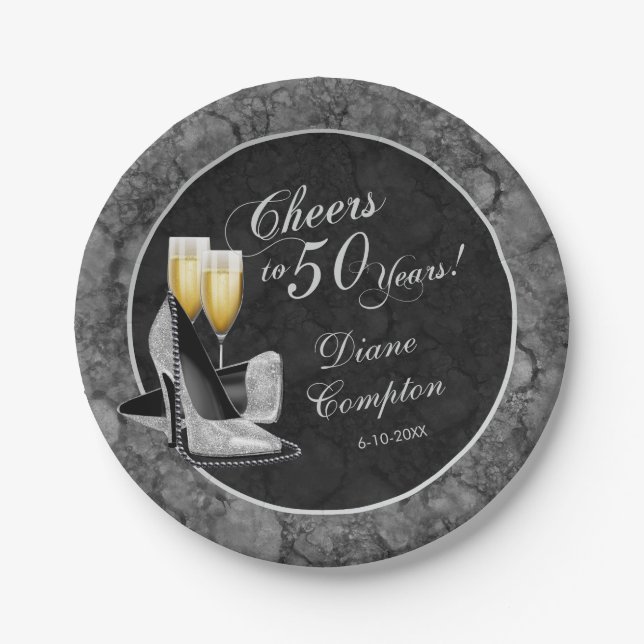 Prato De Papel Anima-se a 50 anos de Prata e Aniversário Negro (Frente)