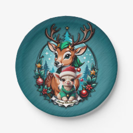 Prato De Papel Animada e convidativa ilustração de Natal