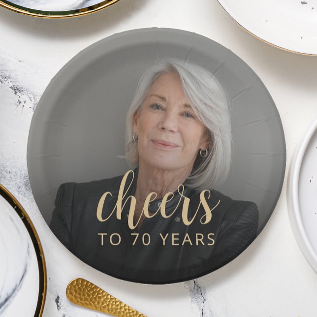 Prato De Papel Animadores de Fotos da Festa de aniversário 70 (Criador carregado)