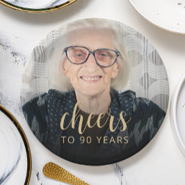 Prato De Papel Animadores de Fotos da Festa de aniversário 90