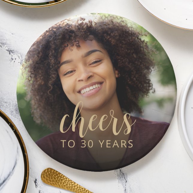 Prato De Papel Animadores de Fotos do aniversário de 30 anos (Criador carregado)