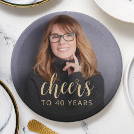 Prato De Papel Animadores de Fotos do aniversário de 40 anos