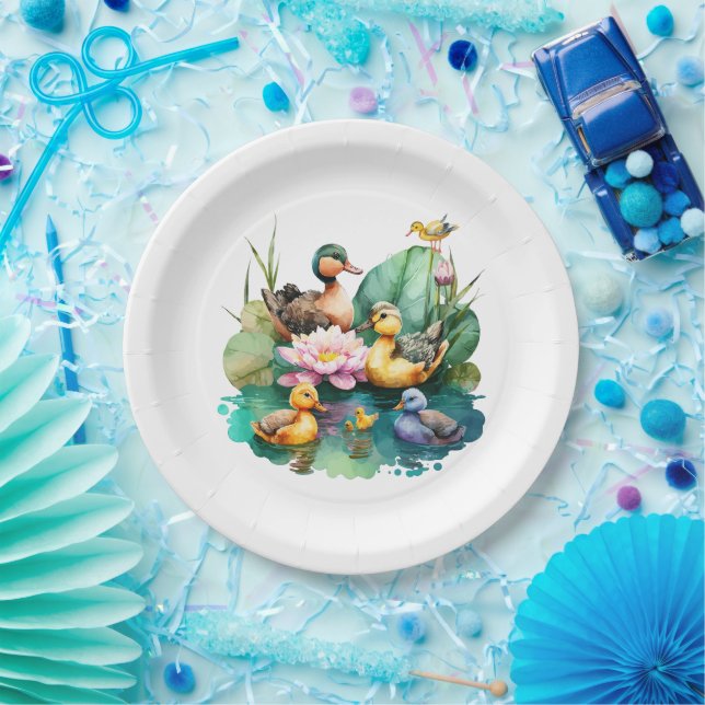 Prato De Papel Animais da família da Fazenda de Pato-Cinto (Festa)