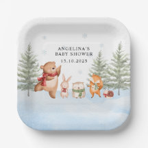 Animais da Floresta de Inverno Baby Shower