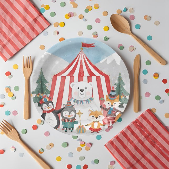 Prato De Papel Animais de Circo de Inverno (Criador carregado)
