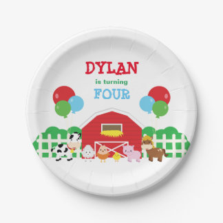 Prato De Papel Animais de fazenda