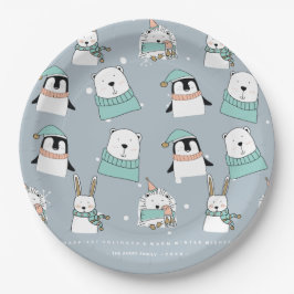 Prato De Papel Animais de Festa de Natal Personalizados