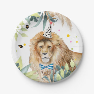 Prato De Papel Animais de Festa Lion Selgle Birthday Safari