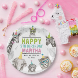 Prato De Papel Animais Fizeram Animais Selvagens De Papelão