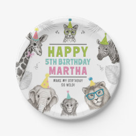 Prato De Papel Animais Fizeram Animais Selvagens De Papelão